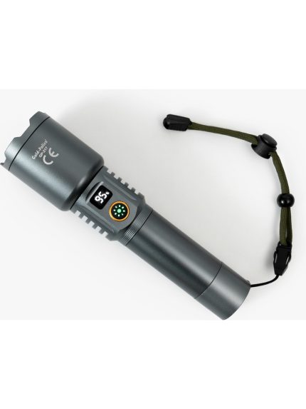 Uzun Menzilli Şarjlı El Feneri Dijital LED Şarj Göstergeli 3000 Lümen Gold Police GP-217
